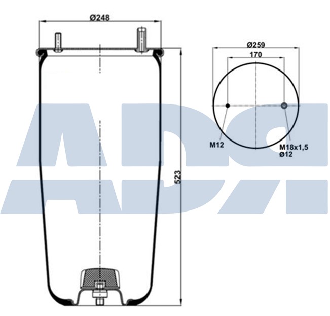 Burduf, suspensie pneumatica 51383005SA ADR