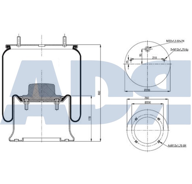 Burduf, suspensie pneumatica 51391701 ADR
