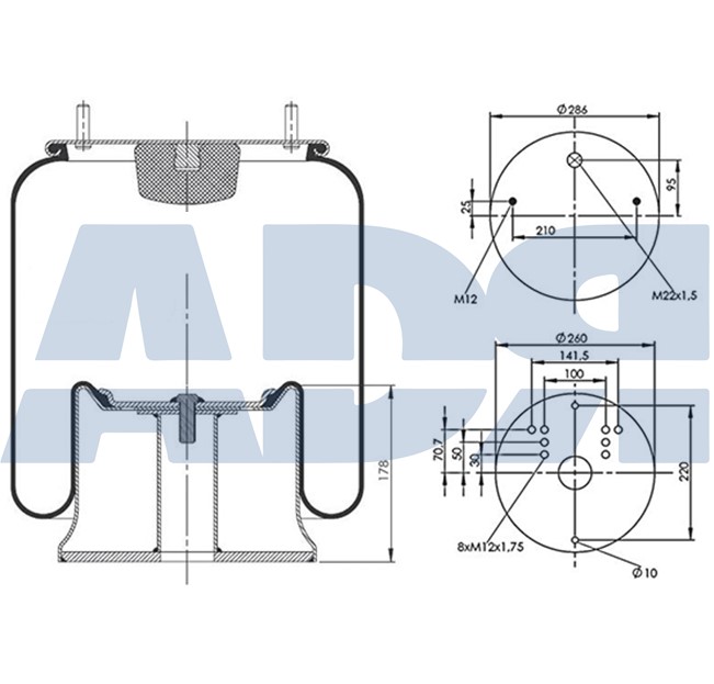 Burduf, suspensie pneumatica 51392401 ADR