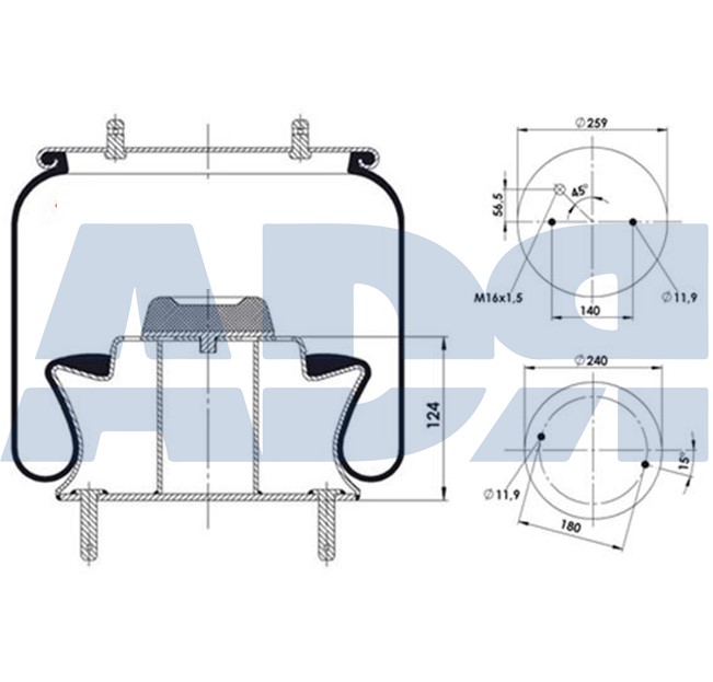 Burduf, suspensie pneumatica 51392903 ADR