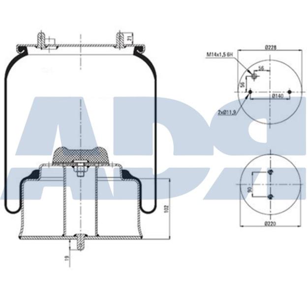Burduf, suspensie pneumatica 51392920 ADR