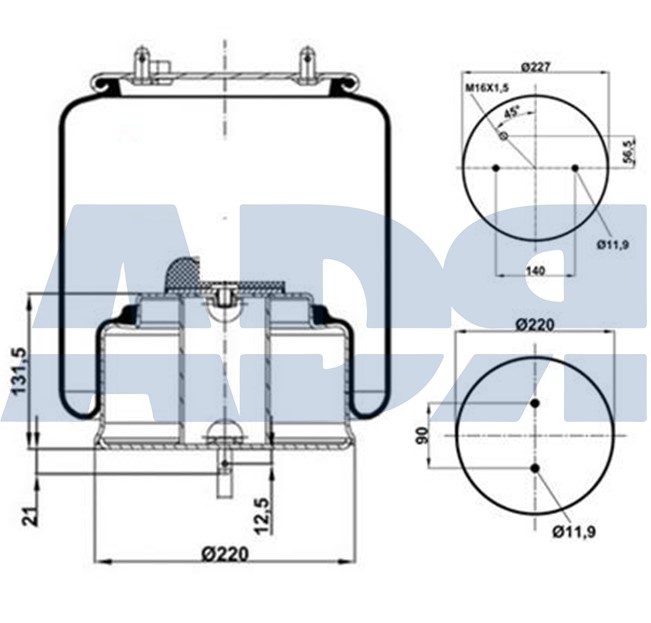 Burduf, suspensie pneumatica 51392923 ADR