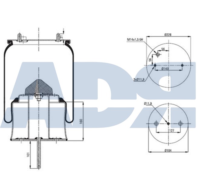 Burduf, suspensie pneumatica 51392950 ADR