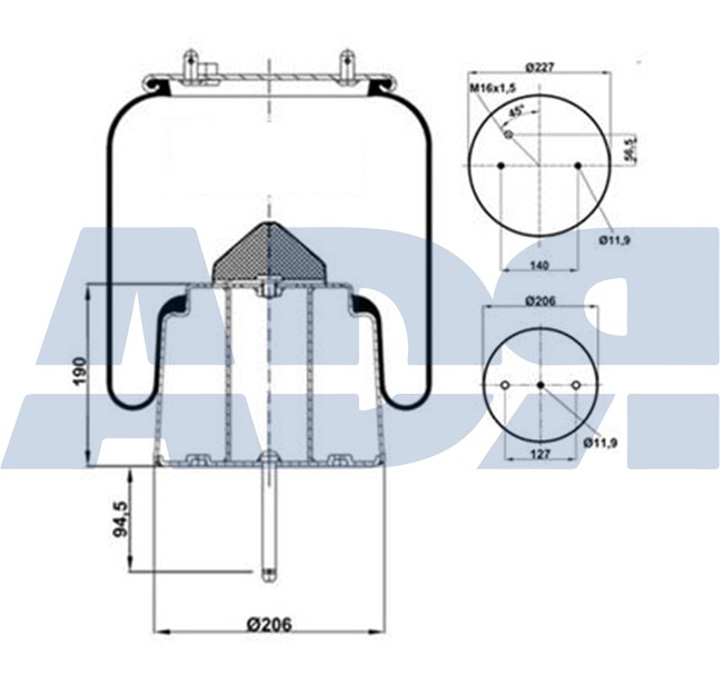 Burduf, suspensie pneumatica 51392951 ADR