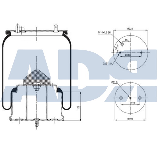 Burduf, suspensie pneumatica 51392960 ADR