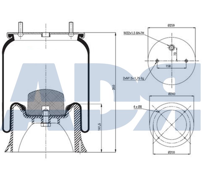 Burduf, suspensie pneumatica 51399302 ADR