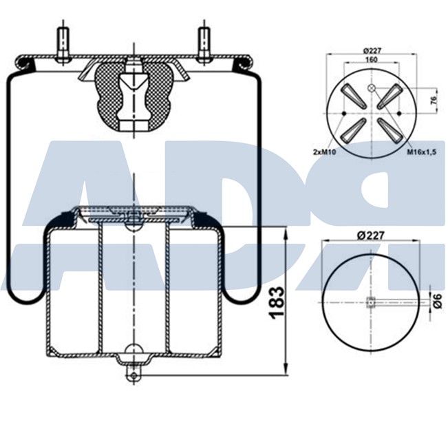 Burduf, suspensie pneumatica 51410250 ADR
