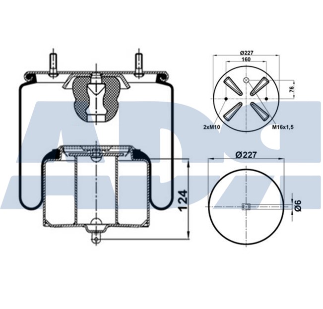Burduf, suspensie pneumatica 51436510 ADR