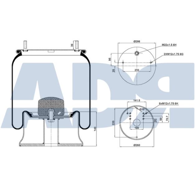 Burduf, suspensie pneumatica 51511100 ADR