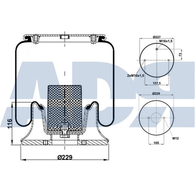 Burduf, suspensie pneumatica 51514000 ADR