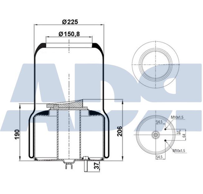 Burduf, suspensie pneumatica 51550900 ADR
