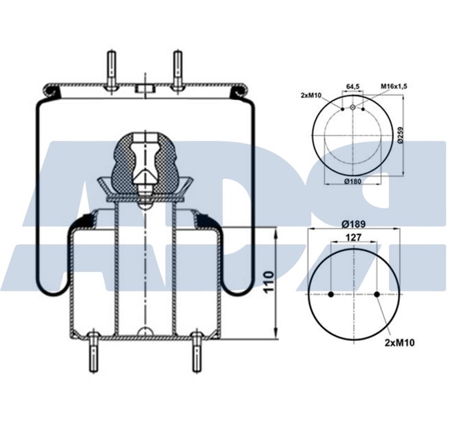 Burduf, suspensie pneumatica 51559100 ADR