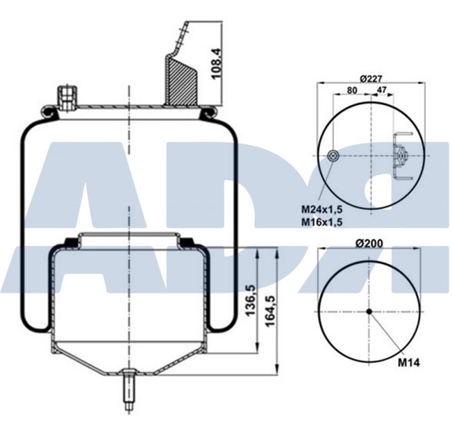 Burduf, suspensie pneumatica 51559400 ADR