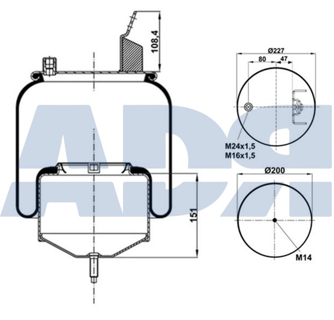 Burduf, suspensie pneumatica 51559500 ADR