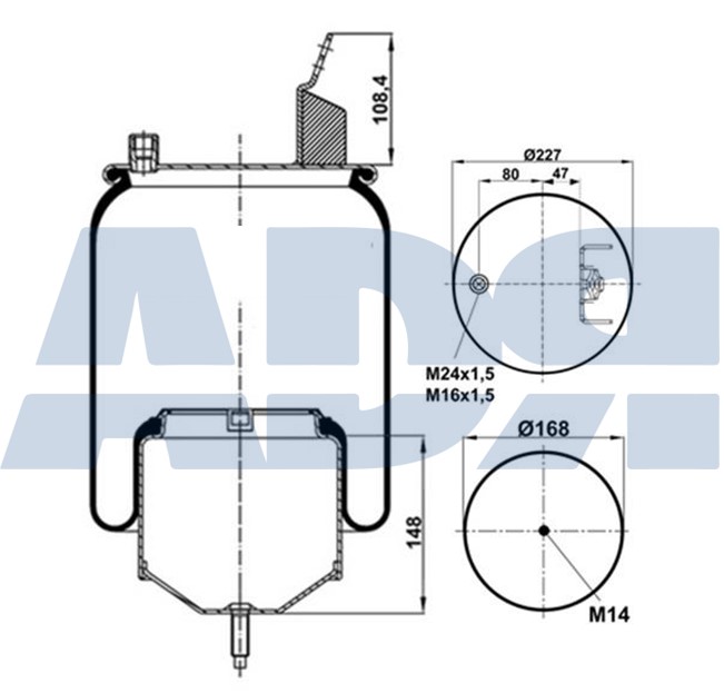Burduf, suspensie pneumatica 51559600 ADR