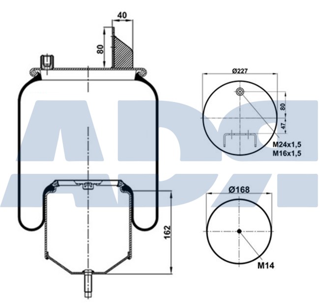 Burduf, suspensie pneumatica 51559700 ADR