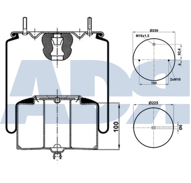 Burduf, suspensie pneumatica 51559800 ADR
