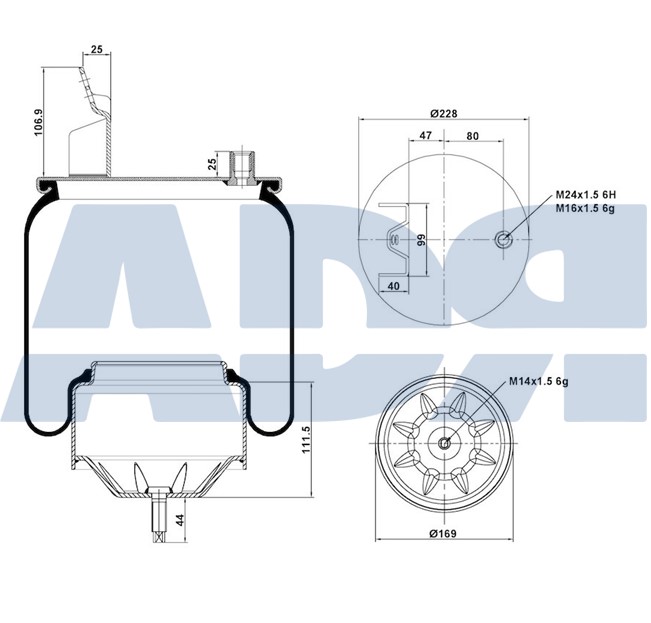 Burduf, suspensie pneumatica 51559901 ADR