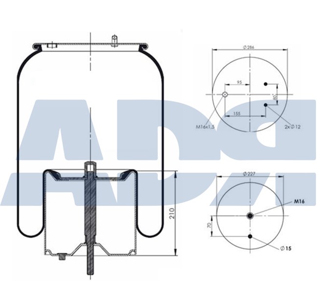 Burduf, suspensie pneumatica 51569902 ADR