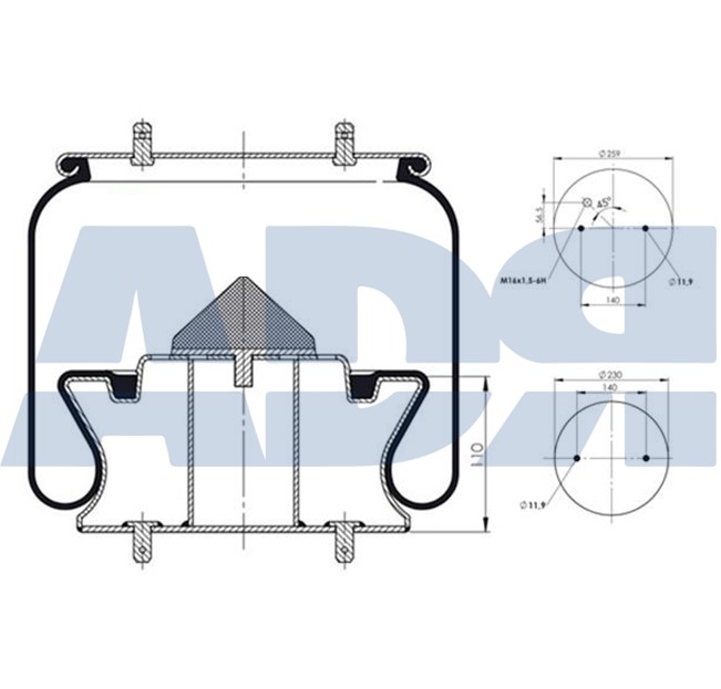 Burduf, suspensie pneumatica 51615127 ADR