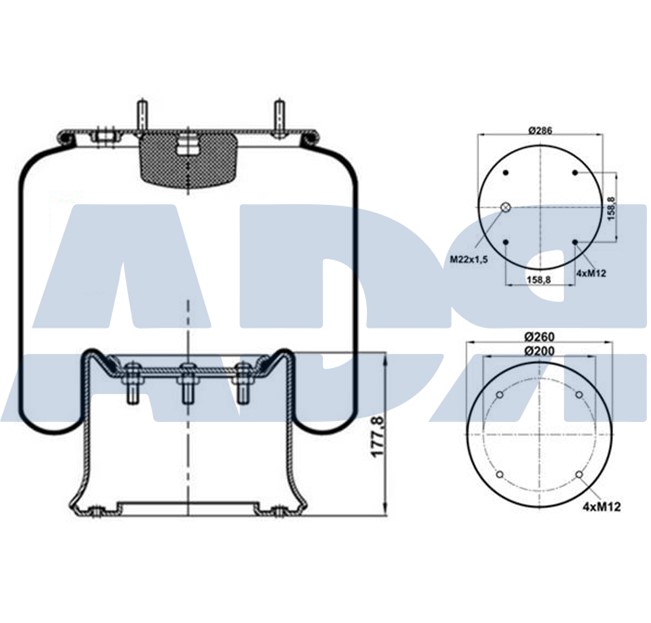 Burduf, suspensie pneumatica 51702000 ADR