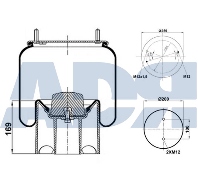 Burduf, suspensie pneumatica 51759705 ADR