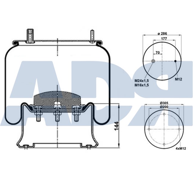 Burduf, suspensie pneumatica 51891000 ADR