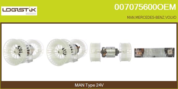 Ventilator, habitaclu 007075600OEM LGK