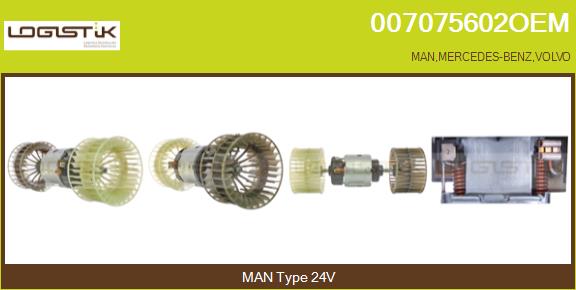 Ventilator, habitaclu 007075602OEM LGK
