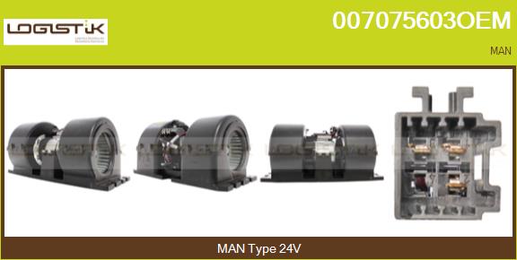 Ventilator, habitaclu 007075603OEM LGK