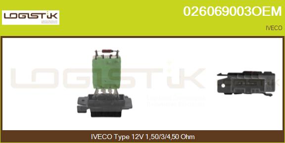 Rezistor, ventilator habitaclu 026069003OEM LGK