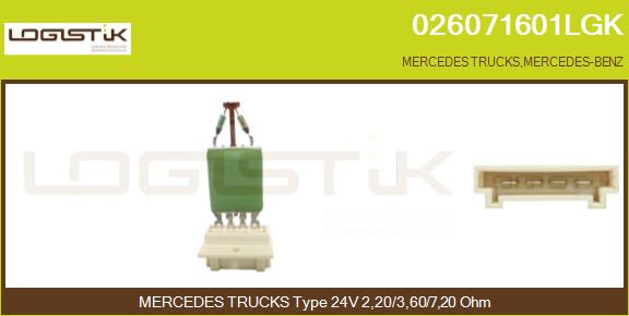 Rezistor, ventilator habitaclu 026071601LGK LGK