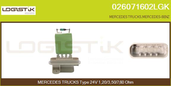 Rezistor, ventilator habitaclu 026071602LGK LGK