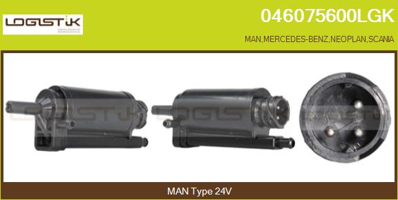 Pompa de apa,spalare parbriz 046075600LGK LGK