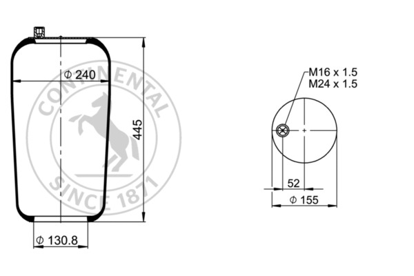 Burduf, suspensie pneumatica 4390 N1 CONTITECH AIR SPRING