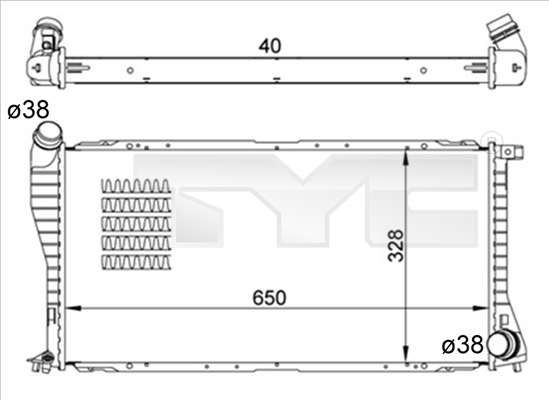 Radiator, racire motor 703-0007 TYC