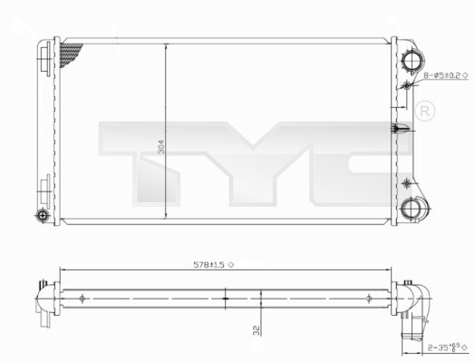 Radiator, racire motor 709-0002 TYC