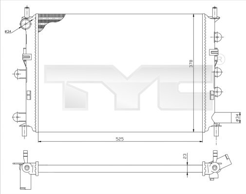Radiator, racire motor 710-0034-R TYC