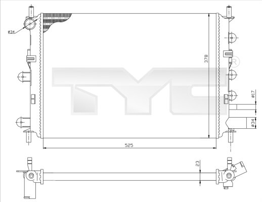 Radiator, racire motor 710-0037-R TYC