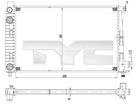 Radiator, racire motor 721-0012 TYC