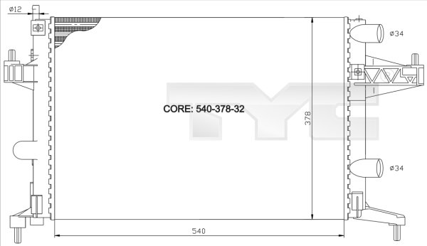 Radiator, racire motor 725-0007 TYC