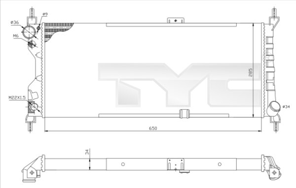 Radiator, racire motor 725-0019-R TYC