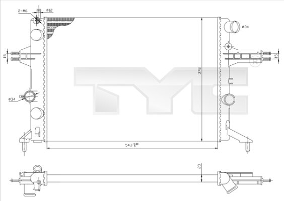 Radiator, racire motor 725-0021 TYC