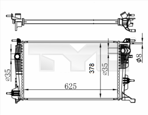 Radiator, racire motor 728-0065-R TYC