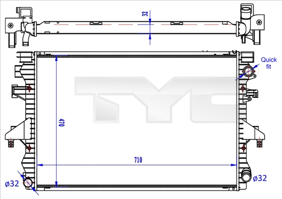 Radiator, racire motor 737-0060-R TYC