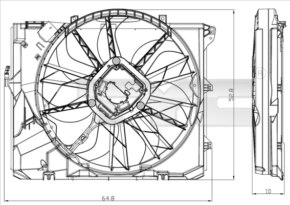 Ventilator, radiator 803-0012 TYC