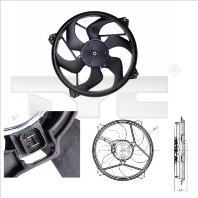 Ventilator, radiator 805-0001 TYC