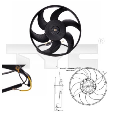 Ventilator, radiator 805-0003 TYC