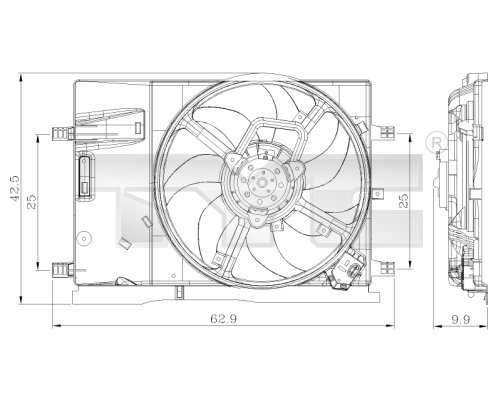 Ventilator, radiator 809-0018 TYC
