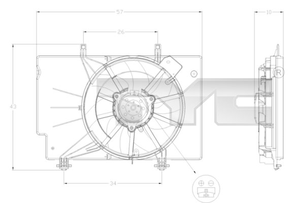 Ventilator, radiator 810-0042 TYC